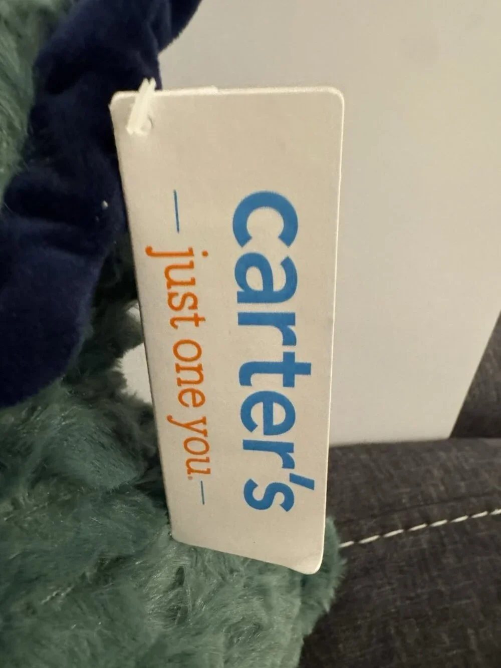 New  Carters Just One You Dark Green Triceratops Dinosaur Plush Baby Toy EB11